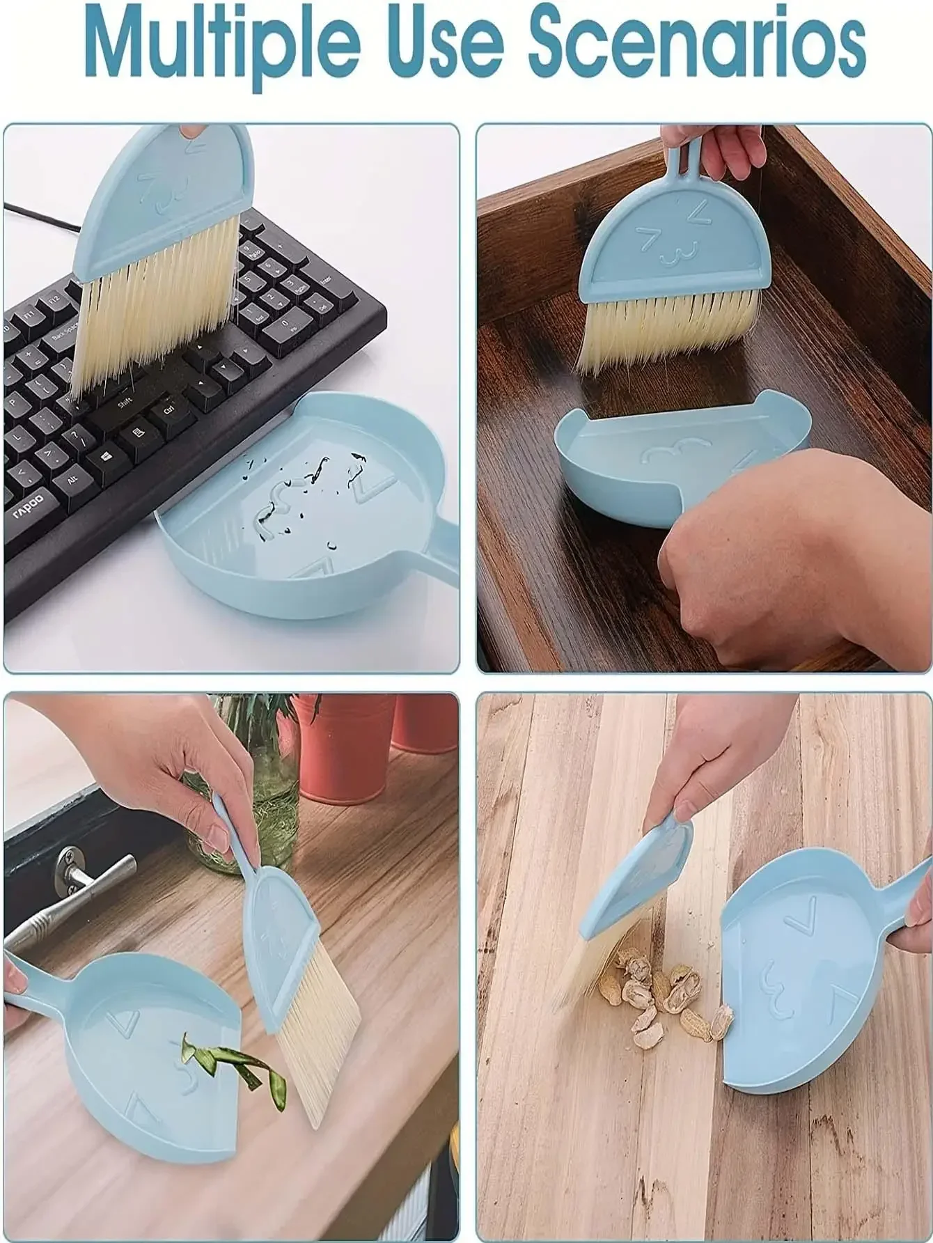 Home Desktop Mini Broom Children Small Broom with Dustpan Set Keyboard Cleaning Brush Desktop Clutter Keyboard Sweeping Brush
