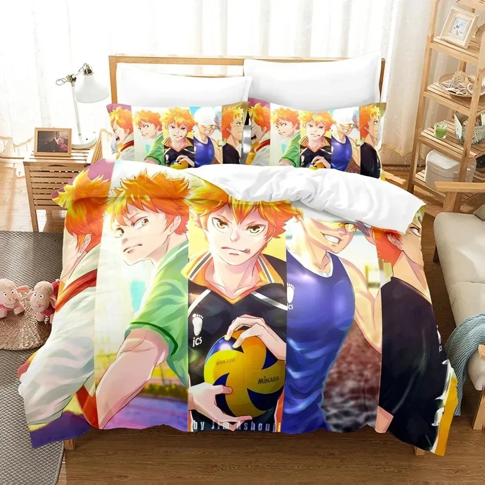 Haikyu Japan Famous Anime Bedding Set Bedroom Soft Modern Bedspreads Comefortable Kids Duvet Cover Quilt Cover And Pillowcase