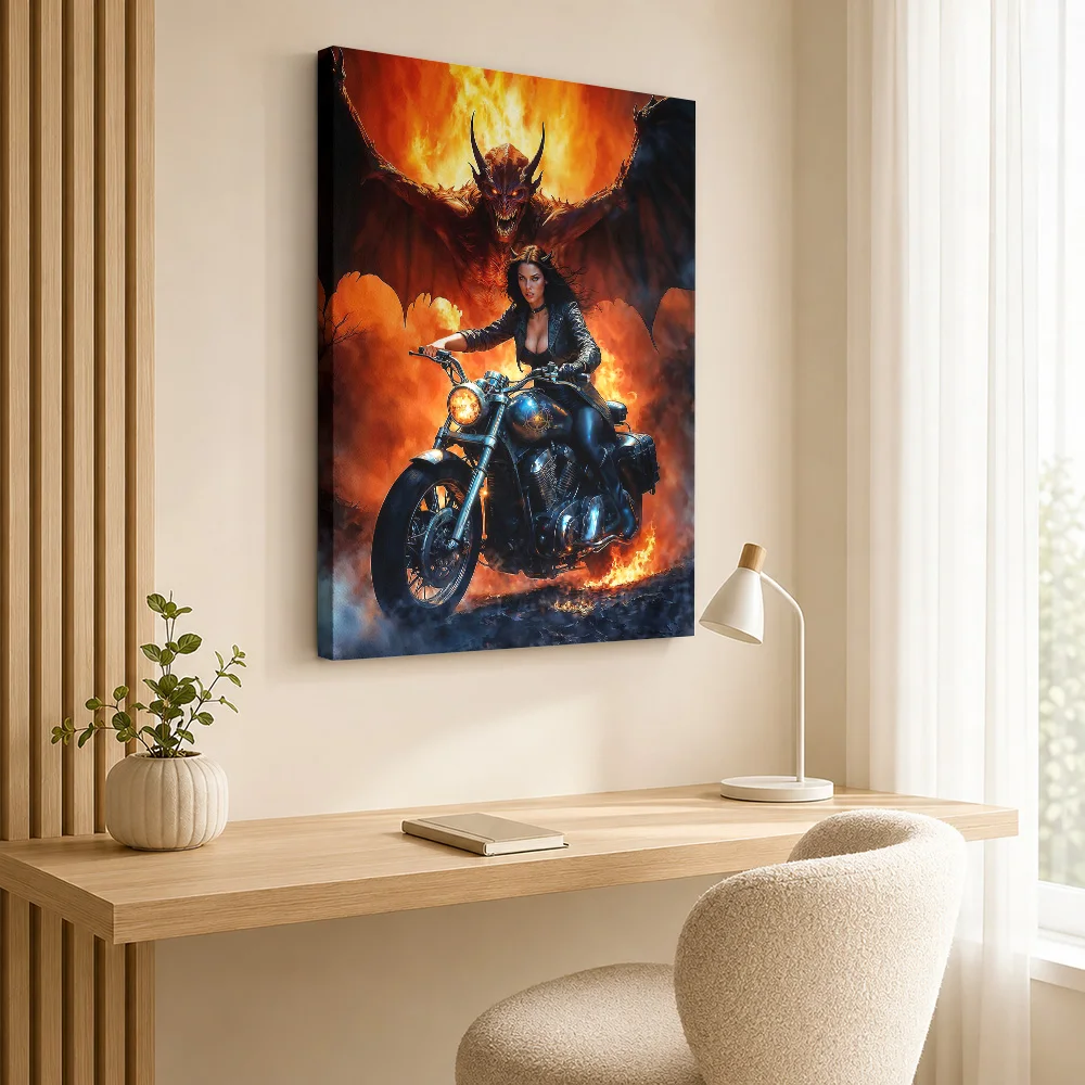 Demon Lilith Canvas Print Poster Personalized Photo Gothic Horror Wall Paintings Decoration for Bedroom Man Cave Ready to Hang