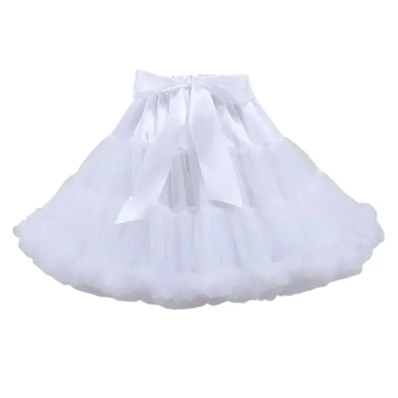 Women Lolita Skirt Cosplay Petticoat Puffy Layered Ballet Tutu Bow Underskirt Lush for Legal Video