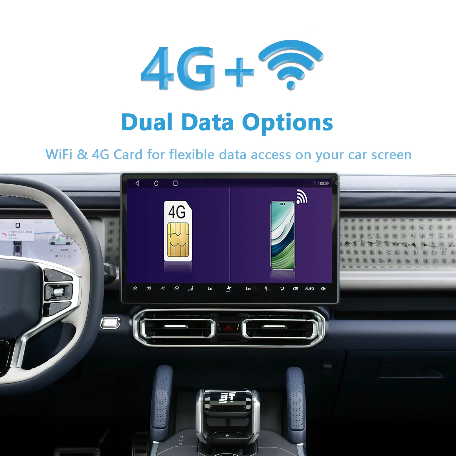 Interfaccia Android per JETOUR T2 T1 Traveller, integrata nel Google Play, multilingue, CarPlay e Android Auto e 4G, Youtube e Netflix