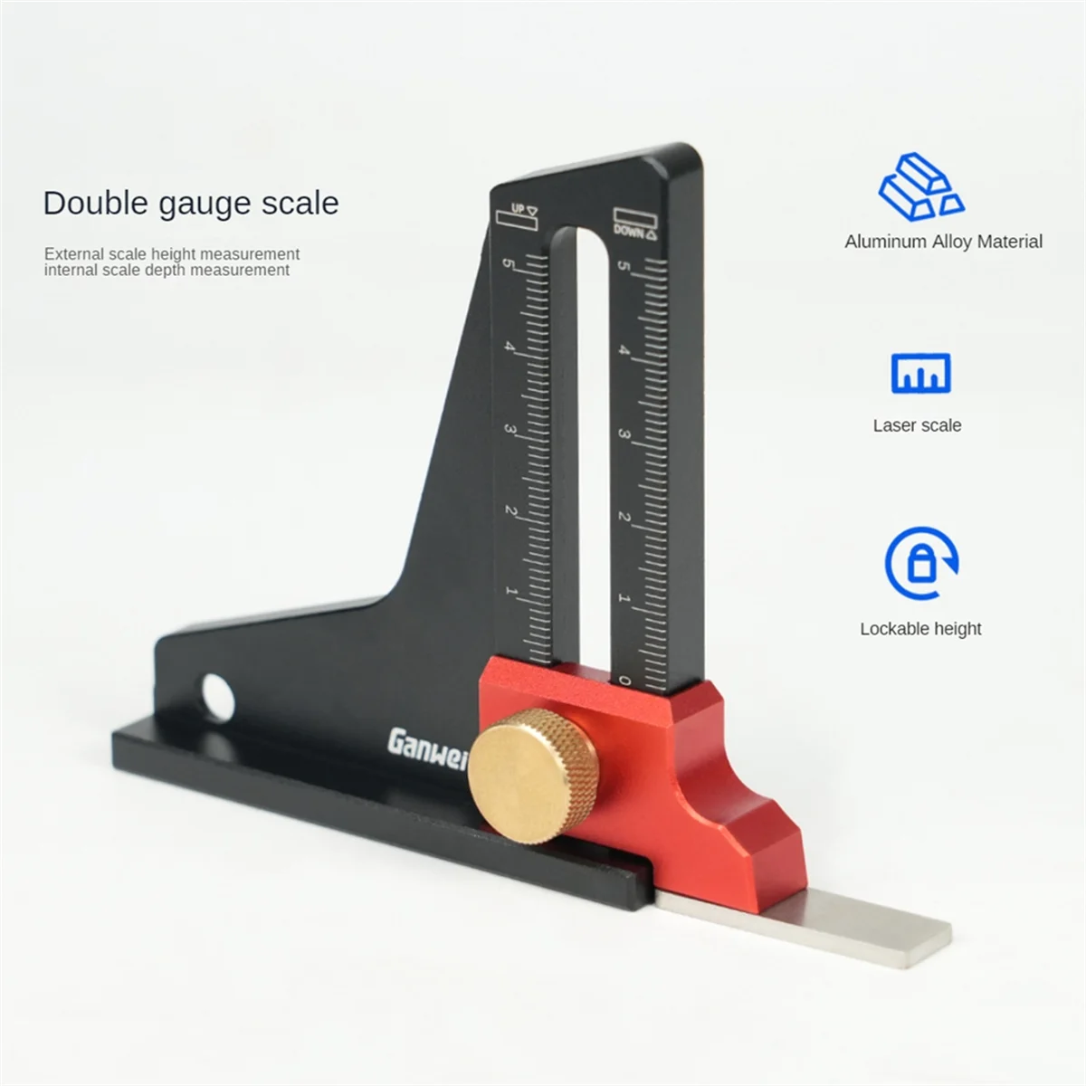 GanWei,Height Gauge,Depth Measurement Tool for Saw Table and Ruler Trimming Machine Adjustment,Height Gauge Measuring Instrument