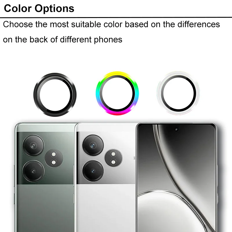 Realme Neo SE 6SE 용 후면 금속 카메라 보호대 링, 곡선 강화 유리, Realmi GT 6T 6 Neo6 렌즈 캡 액세서리