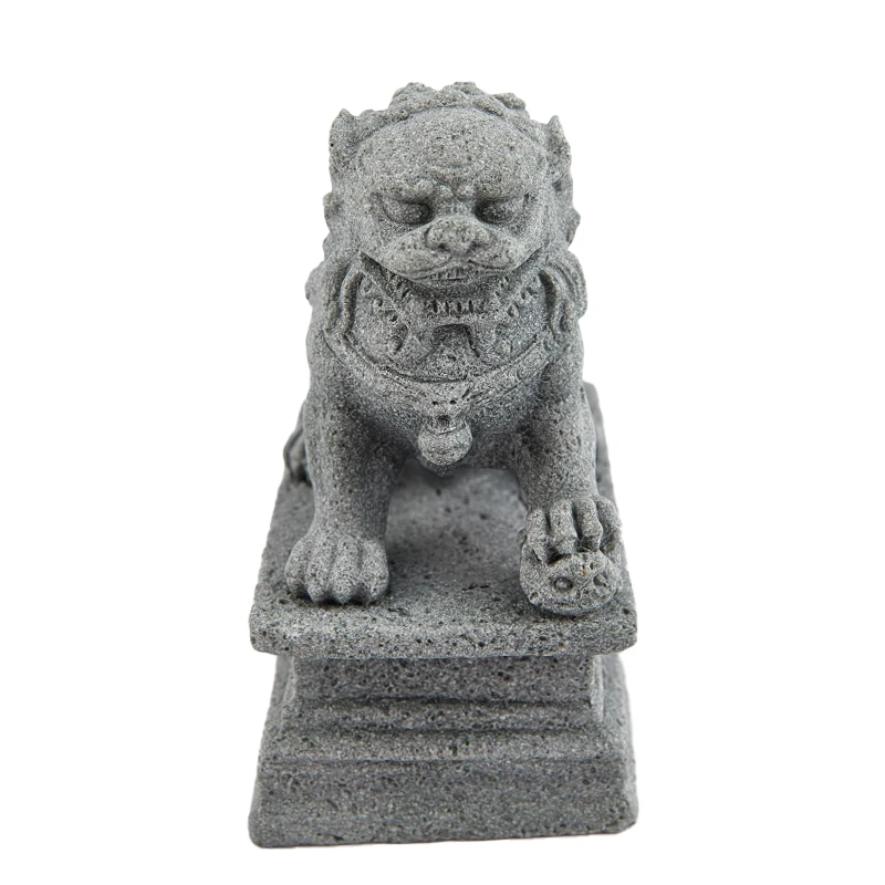 2Pcs 4.5*2.2*3cm Mini Stone Lion Chinese Style Lion Statue Desktop Feng Shui Micro Landscape Bonsai Decor Lion Town Decor