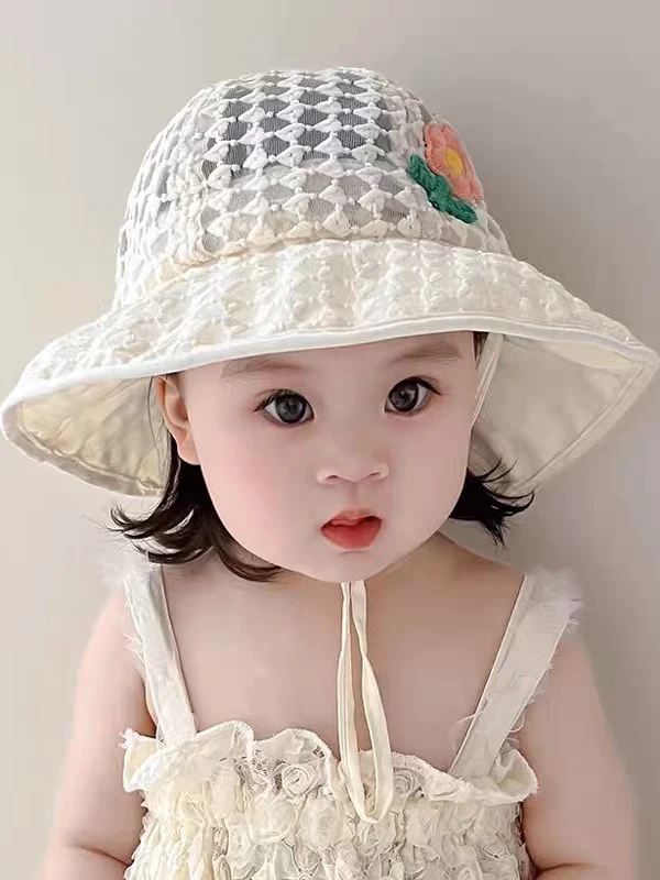 

Baby hat summer girl sunscreen hat girl baby sunshade bucke girl cool hat big brim sun