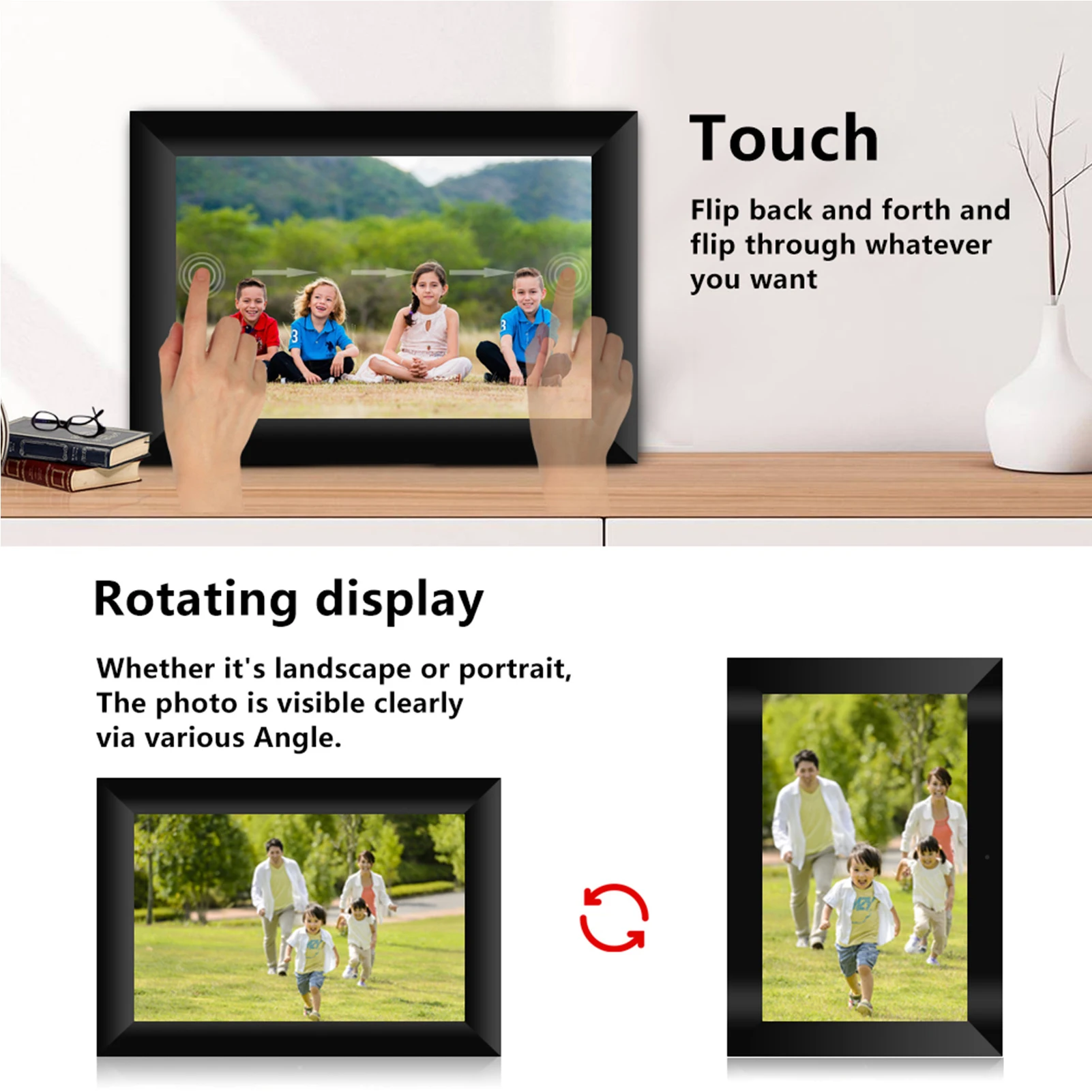

P100 WiFi Digital Picture Frame 10.1inSmart Electronics Photo Frame APP Control Send Photos Push Video Touch Screen LCD Panel