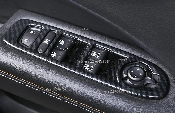 For Jeep Compass 2017 2018 2019 2020 Carbon Fiber Interior Accessories Window Lift Switch Button Cover Trims Door Armrest Panel