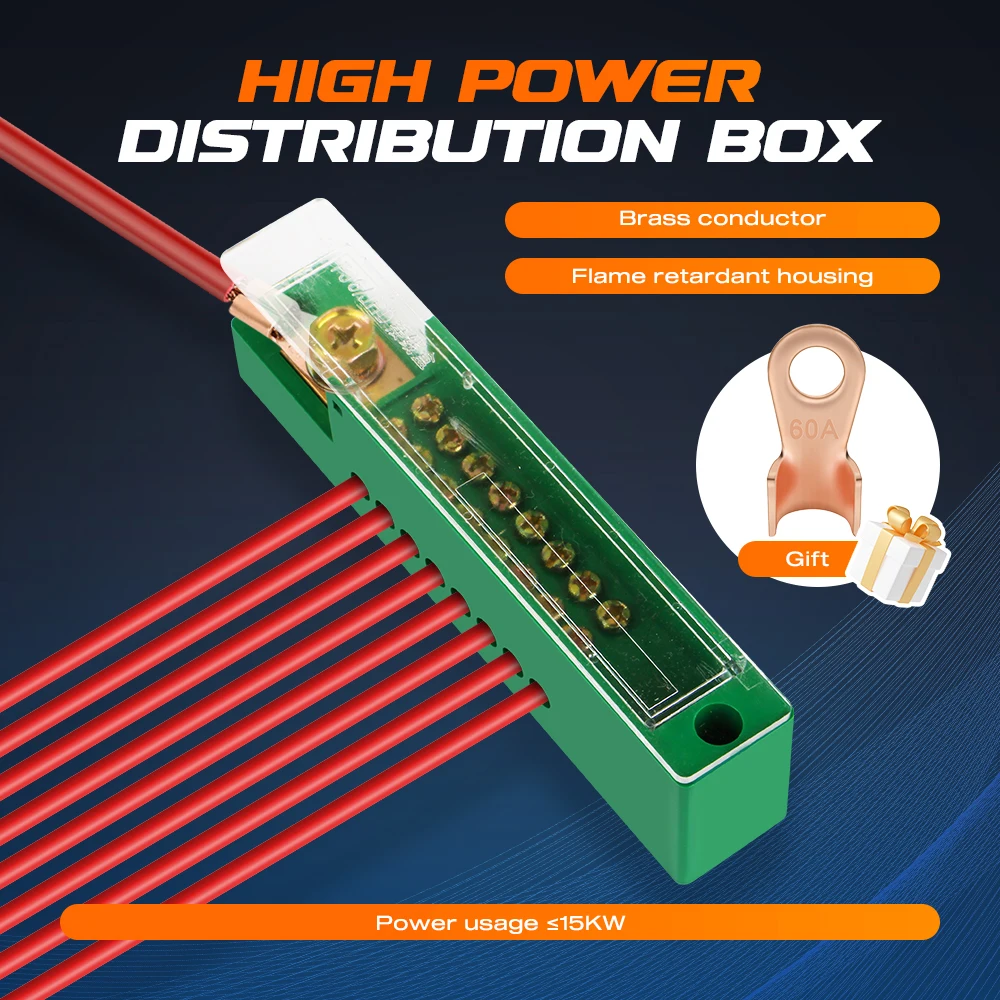 

Unipolar Splitter Junction Box 1 In 4/8/10 Out Retardant Metering Cabinet Wire Terminal Block Retardant Flame Retar Parts