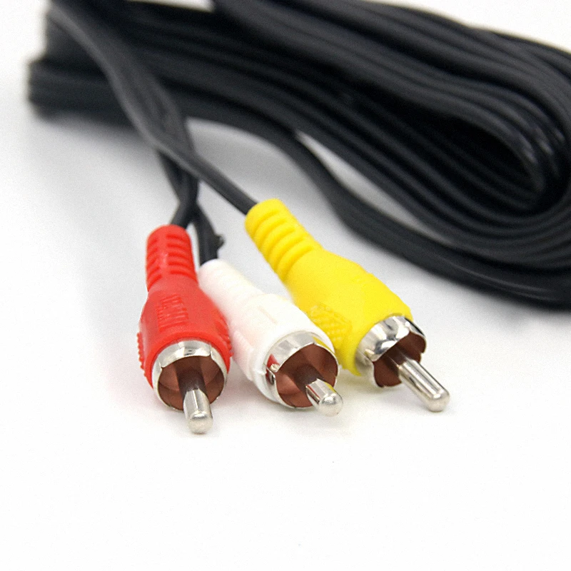 Adaptador de Áudio e Vídeo TV, Cabo AV, Cabo de Áudio e Vídeo para PS2, PS3, Cabo de Áudio Multimídia, Consumer Electronics Acessórios, 3Rca, 1,8 m