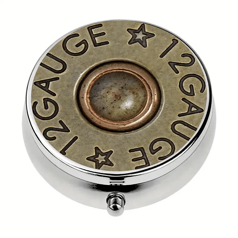 1 Piece Bullet-Shaped Mini Pill Box with Three Compartments - Portable Metal Pill Organizer, Suitable for Wallet or Purse, Unique Christmas Travel Gift