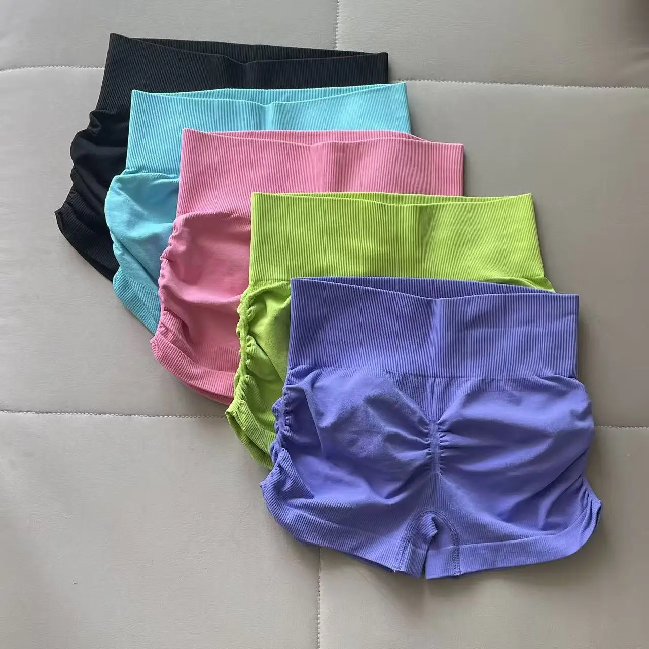 Peach Hip Lifting Sports Shorts Women High Waist and Waist Tightening Slimming Running Hip Speed Drying Three Point Tight Pants