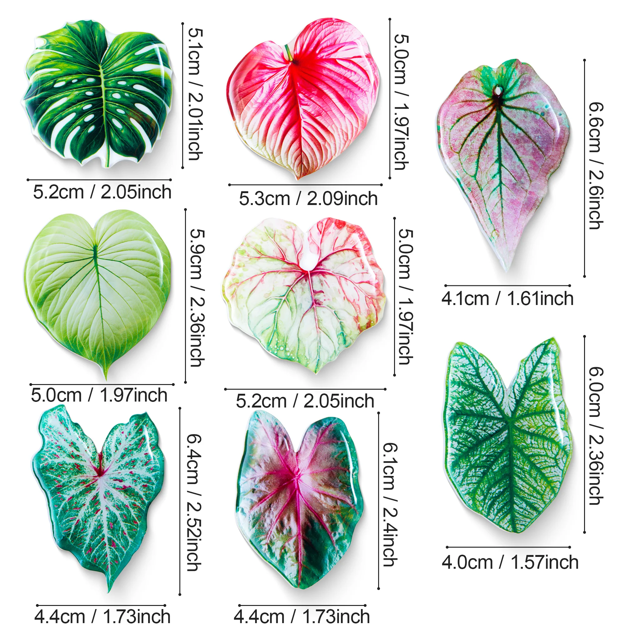 8 Pcs Leaf Refrigerator Magnets - Creative Simulation Plant Leaf Refrigerator Magnets for Home and Office Whiteboard Decoration