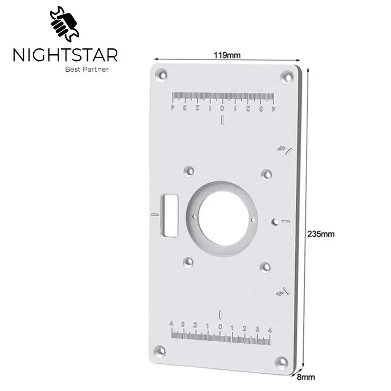 Mesa redondeadora multifuncional de aluminio para carpintería, enrutador de banco, placa de inserción, recortadora, máquina de grabado, 22cm
