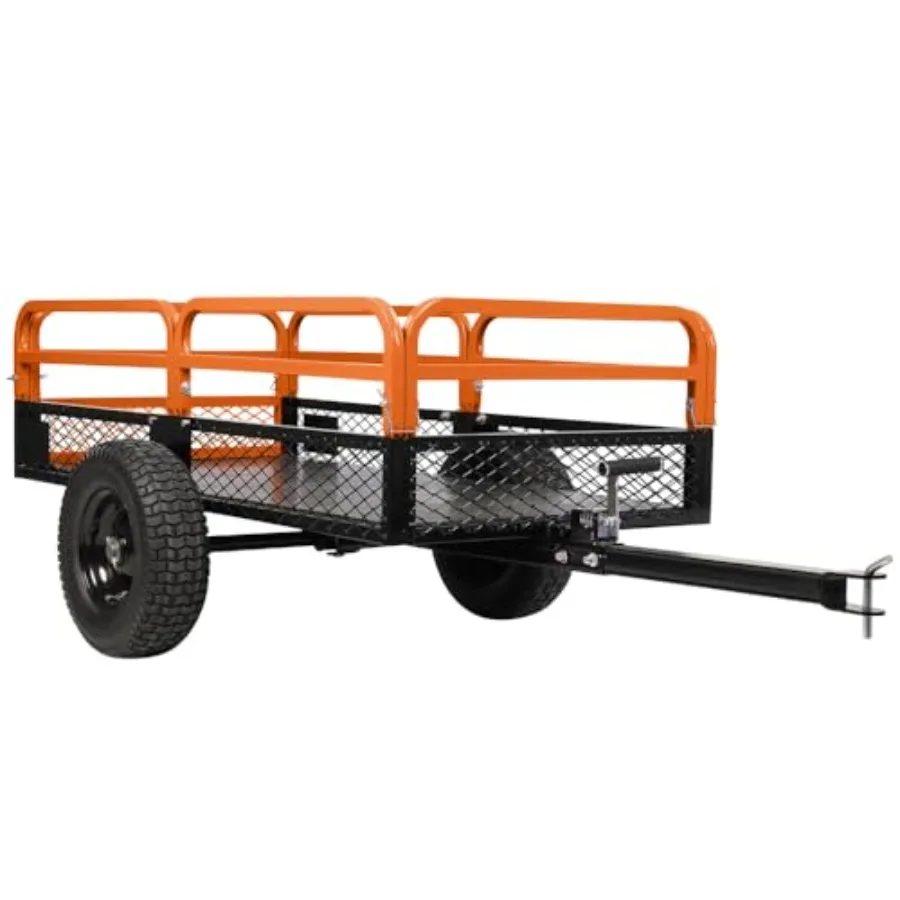

1500 lbs Heavy Duty Steel Dump Cart 15 Cubic Feet Garden Utility Trailer with Removable Sides Hand Pull or Foot Pedal Dump Cart