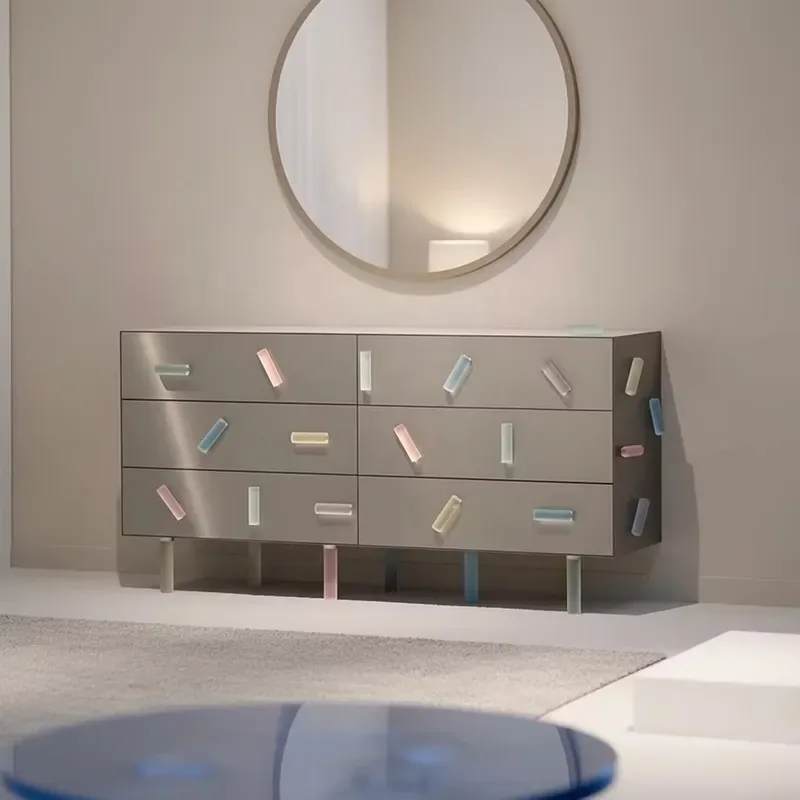 Modern Drawer Locker Acrylic Matte Finish Acrylic Handle Home Furniture for Living Room and Bedroom