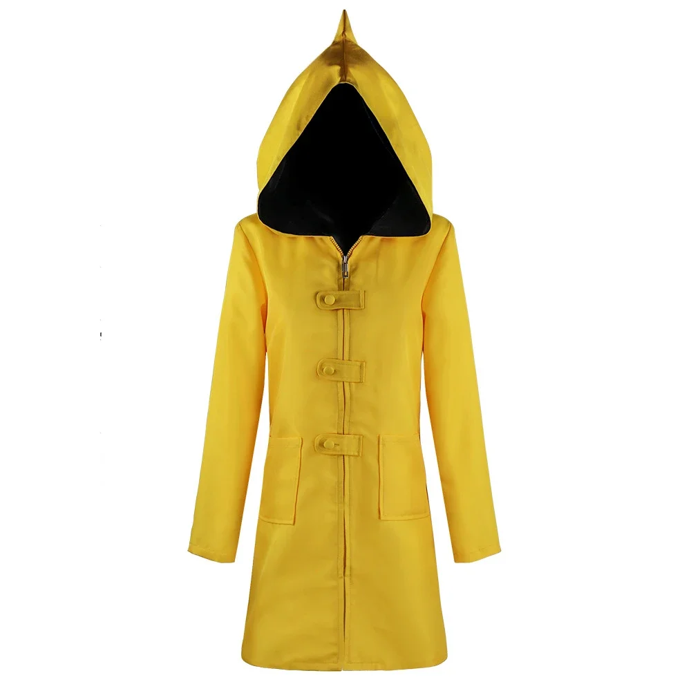 Kid Little Nightmares Yellow Hooded Cape Little Six Jacket Costume Adult Cosplay Clothing Horror Character Plays Halloween