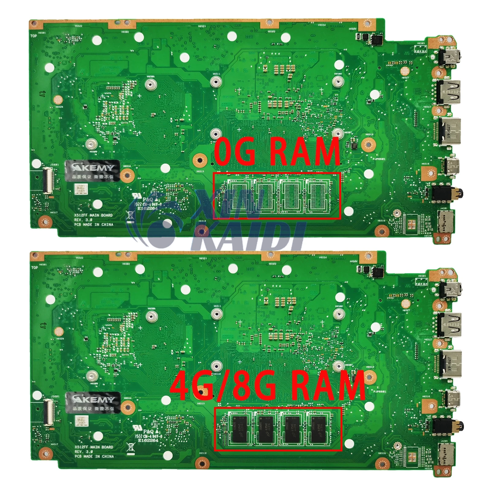 Imagem -03 - Mainboard para Asus Vivobook X512fb X512ff X712fa X512fj X512fjg Laptop Placa-mãe com I3-i5-i7 8th 4gb 8gb-ram V2g X512fa