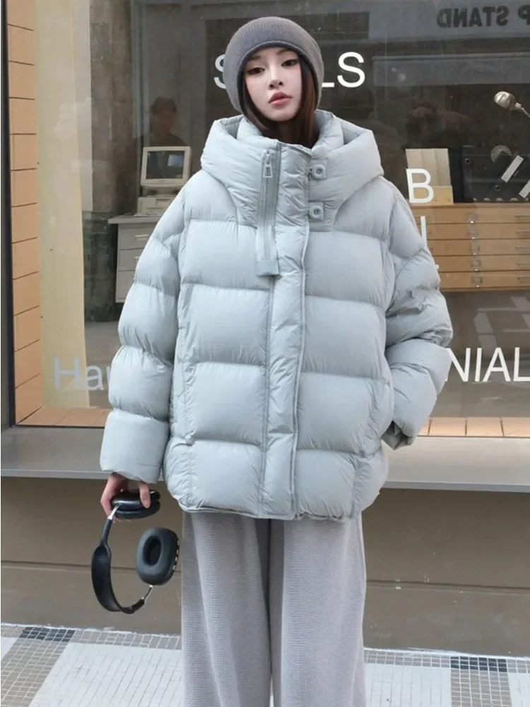 

Thickened 90 White Duck Down Jacket High Quality Cold-Resistant Warm Parker Winter Fluffy Puff Bread Clothes Downs Coat Women
