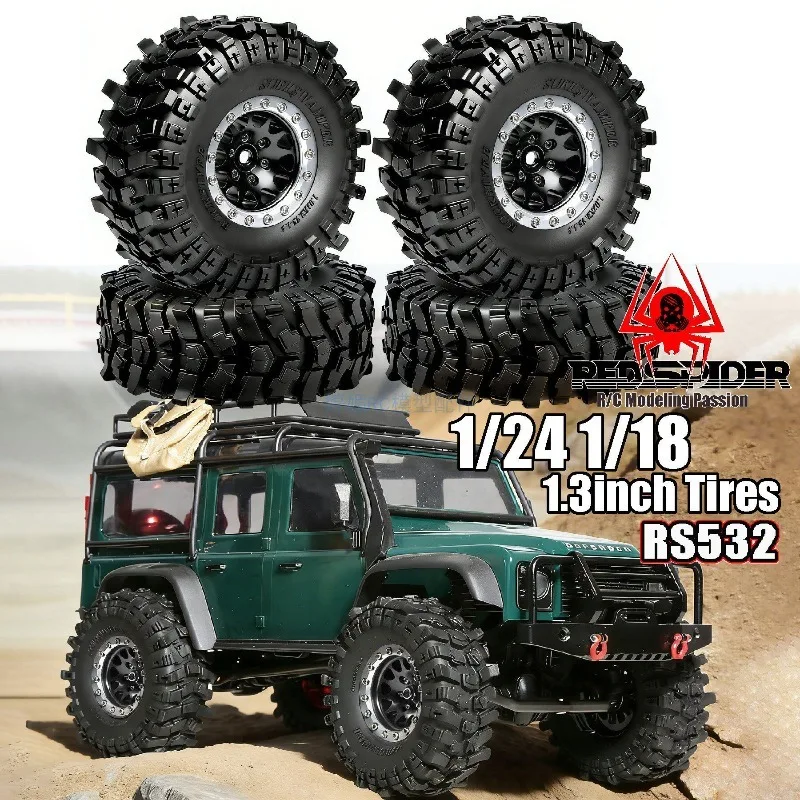 

1.3”Aluminum Beadlock Wheel Tires for 1/18 1/24 RC Crawler Car SCX24 Axial AX24 FMS FCX24 TRX4M Upgrade RC Car