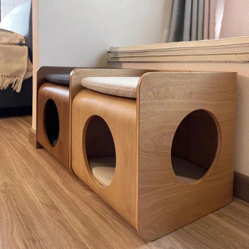 Round Side Coffee Table Makeup Wood Balcony Luxury Dressing Bed Coffee Table Cat House Wohnzimmer Tisch Living Room Furniture