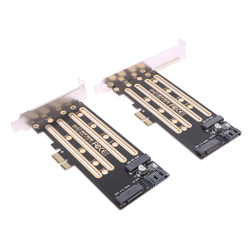 Add On Cards NVMe M.2 SSD To PCIe 3.0 4.0 X1 X4, SATA M.2 SSD To SATA Dual-purpose Adapter With Bracket PCIE To M2/M.2 Adapter