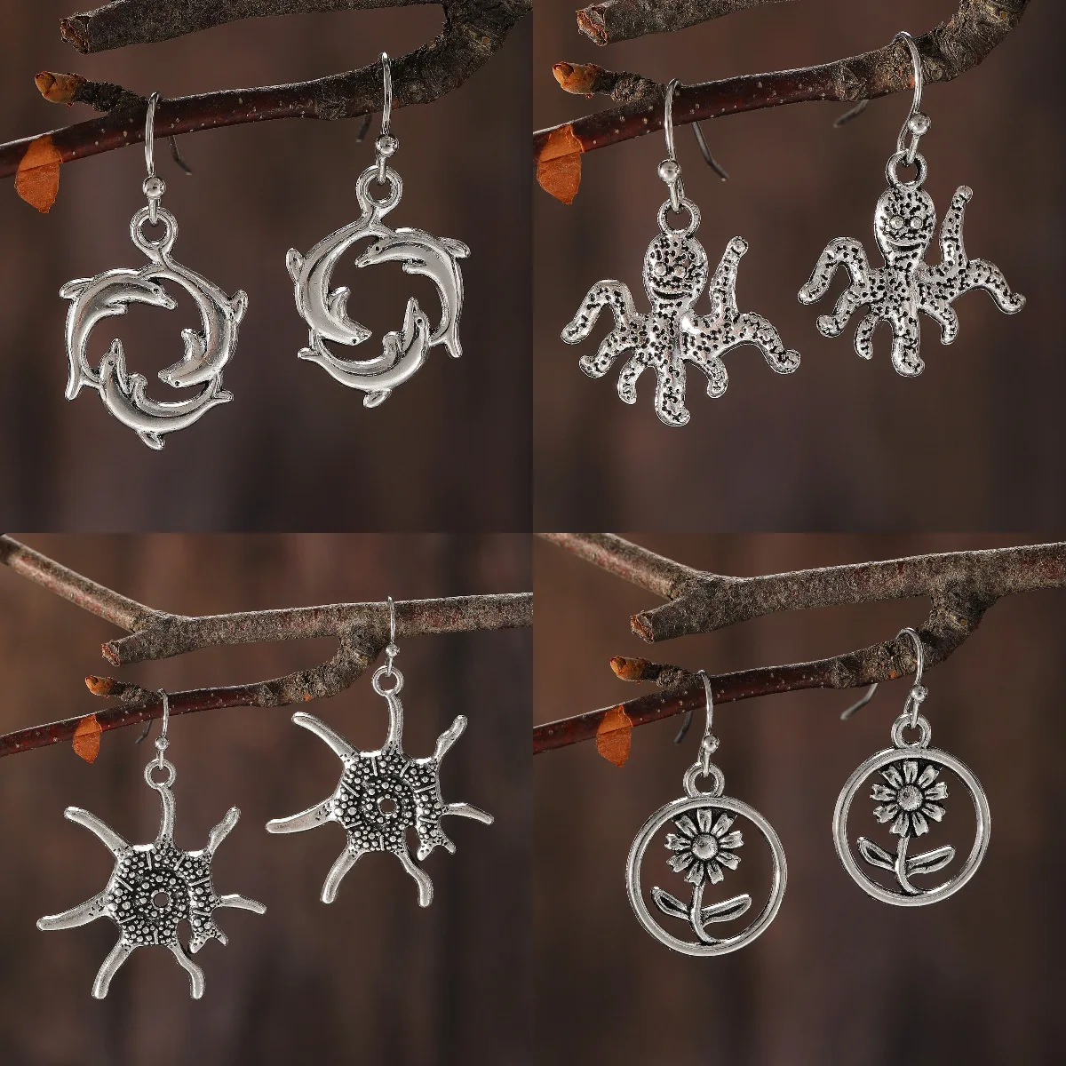 New 2025 PunkTrendy Classic Gothic Bat Dark Crystal Pendant Ear Accessories For Women Man Halloween Accessories Gifts