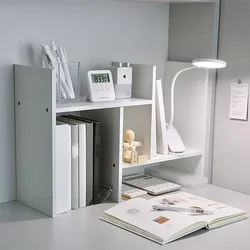 Expandable Wood Desktop Bookshelf Desktop Organizer Office Storage Rack Wood Display Shelf - Free Style Display True Natural