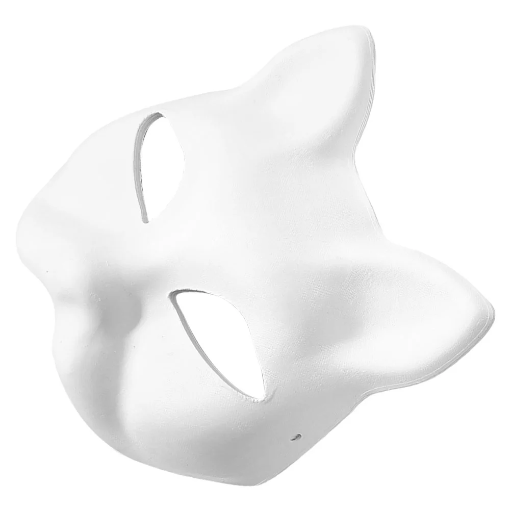 Blank Hand Drawn Mask Masquerade Supplies Paper Masks Fox Halloween Prop Cosplay Party White