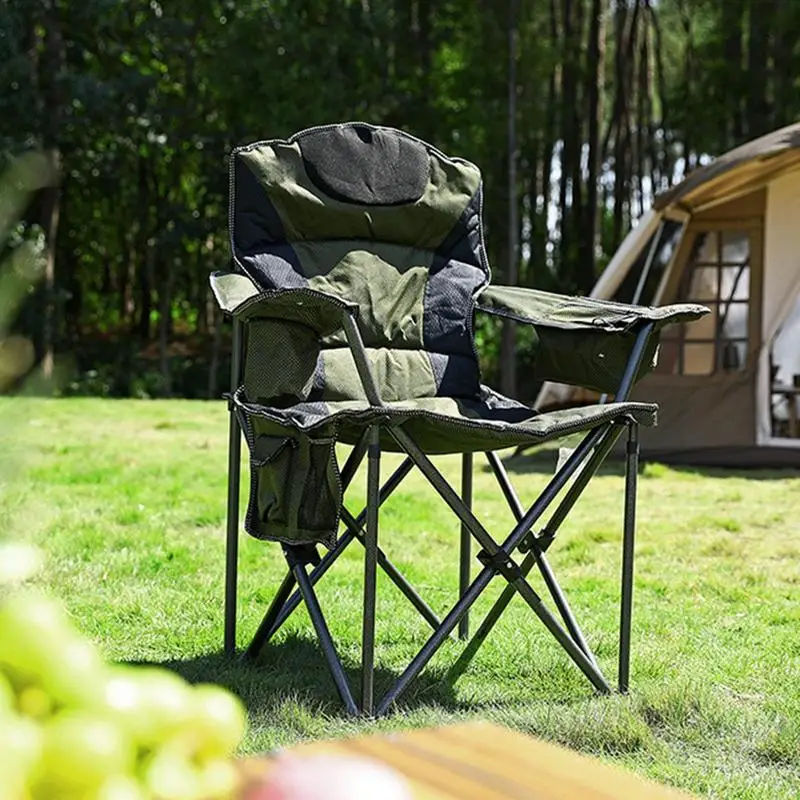 Portable Camping Chair Fishing Stools For Adults 600D Oxford Cloth Compact Sturdy Iron Travel Picnic Hiking Folding Chair