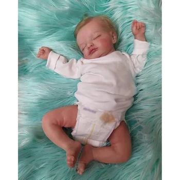 45cm full vinyl body cute reborn sleeping baby doll girl Rosalie with hand-rooted blonde hair