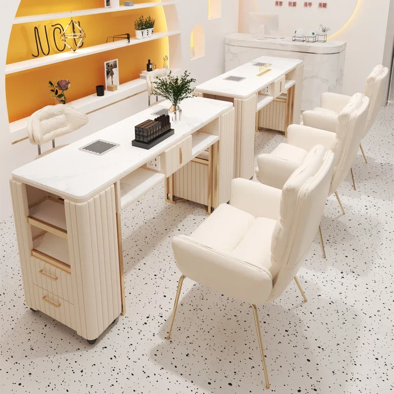 Показать коллекционер для ногтей, ящик для стола, наклейки, станция для хранения, дизайнерский стол для ногтей, универсальный Scrivania Per Unghie, уникальная мебель