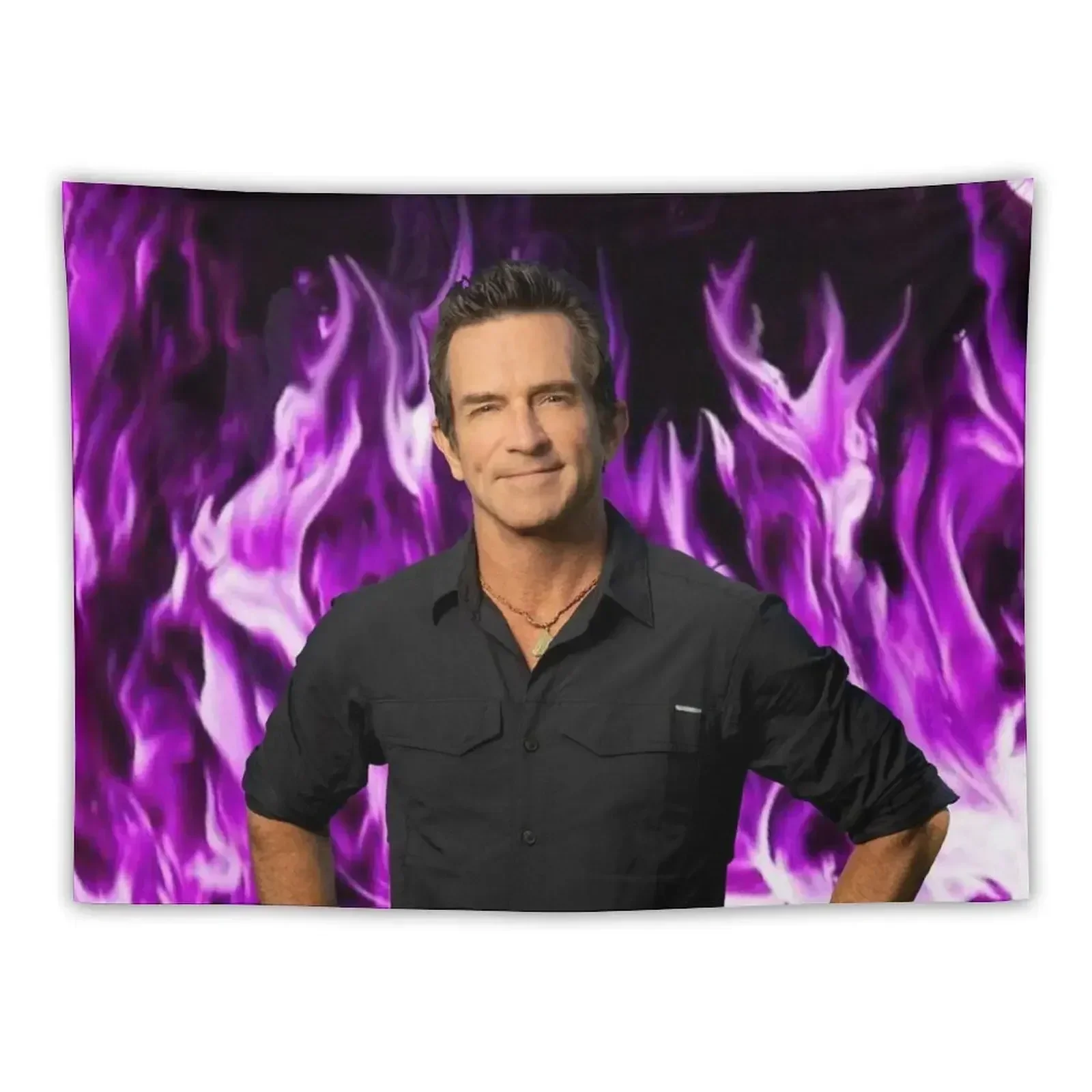 Jeff Probst On Fire Mode Purple Yrs22 Tapestry Decorations For Your Bedroom Aesthetic Room Decorations Tapestry