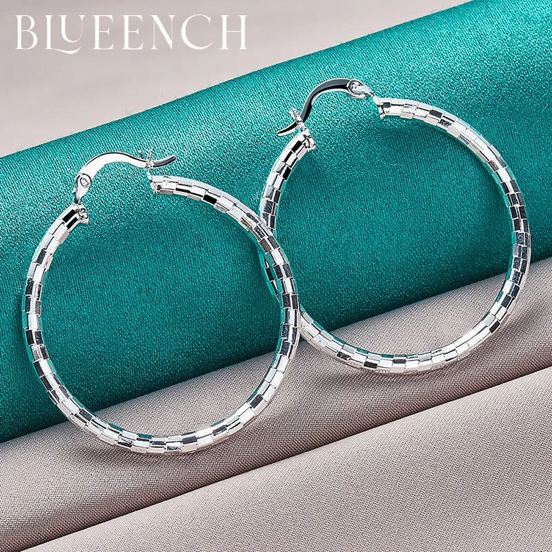 

Blueench 925 Sterling Silver Circle Simple Earrings for Women Engagement Wedding Fashion Casual High Jewelry