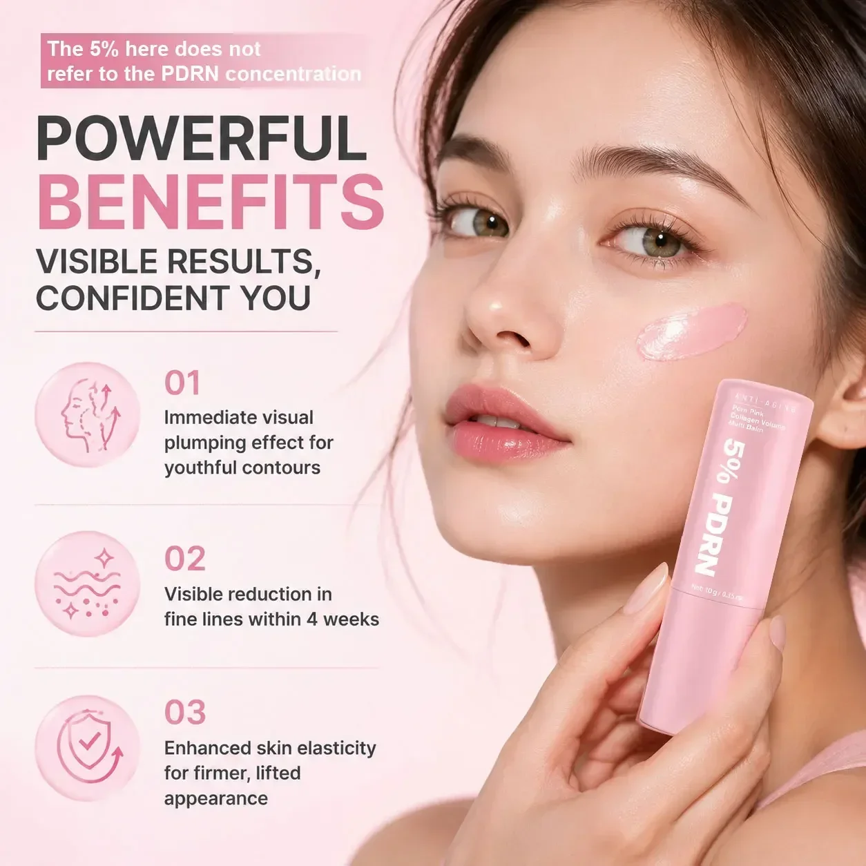 PDRN Pink Collagen Volume Multi Balm, All-in-One Volufiline, PDRN & NAD Stick, hilft bei der Reduzierung feiner Linien, straffende Pflege, Lippenpflege – Detail 2