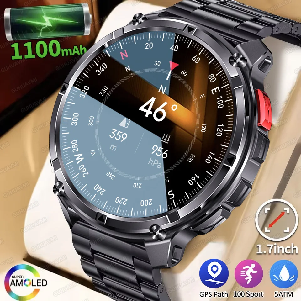 2026 New T-Rex 3 Ultra 1100mAh Military Smart Watch Men 5ATM Waterproof 1.7