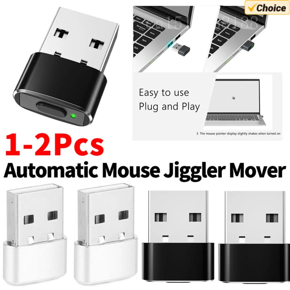 USB-Maus-Jiggler, nicht erkennbarer Maus-Mover mit separatem Modus und EIN/AUS-Tasten, unterstützt mehrspurige, simulierte Mausbewegungen