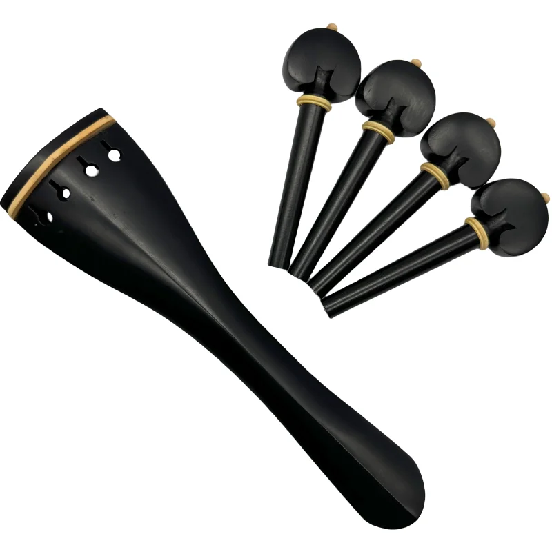 Hand-made 4/4 Cello Accessories parts fittings,Indonesian A-grade ebony wood tailpiece&tuning pegs