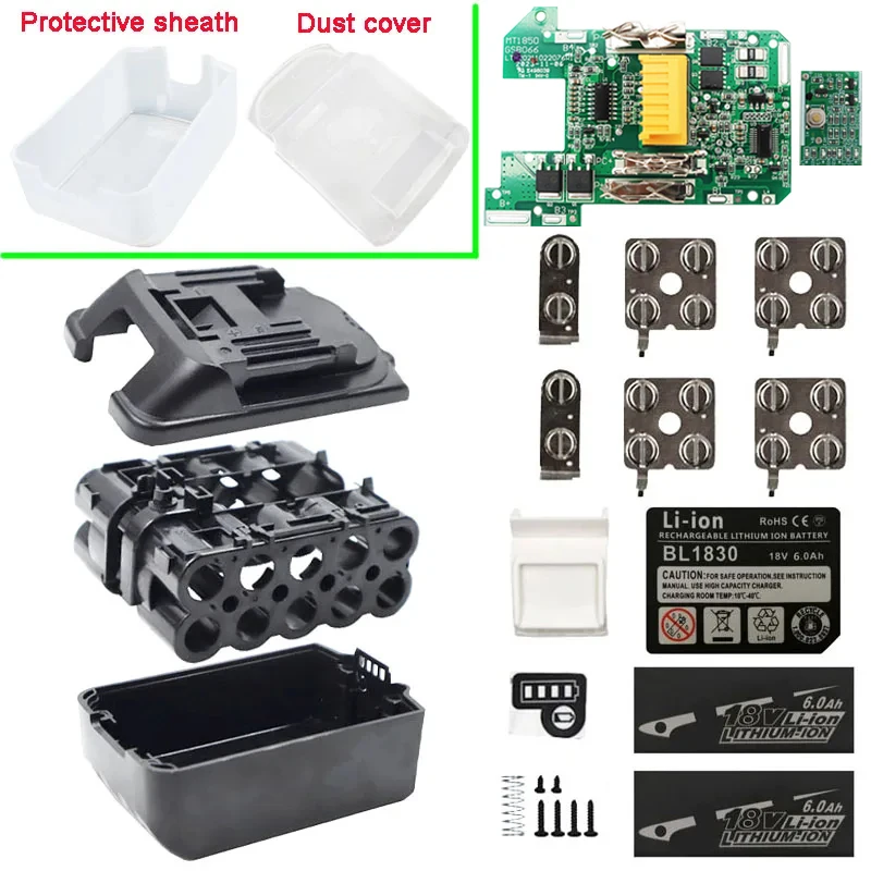 BL1830 Li-Ion Batterie Fall Lade Schutz Platine Box Für Makita 18V 3,0 Ah 6,0 Ah Label Staub UNBreak Abdeckung BL1860
