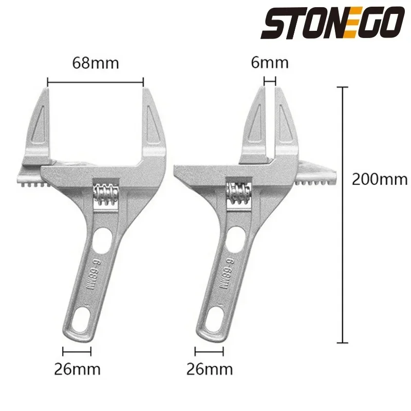 범용 알루미늄 렌치 다기능 대형 오프닝 조절 가능 욕실 렌치, 수공구, 가정 욕실 배관 수리