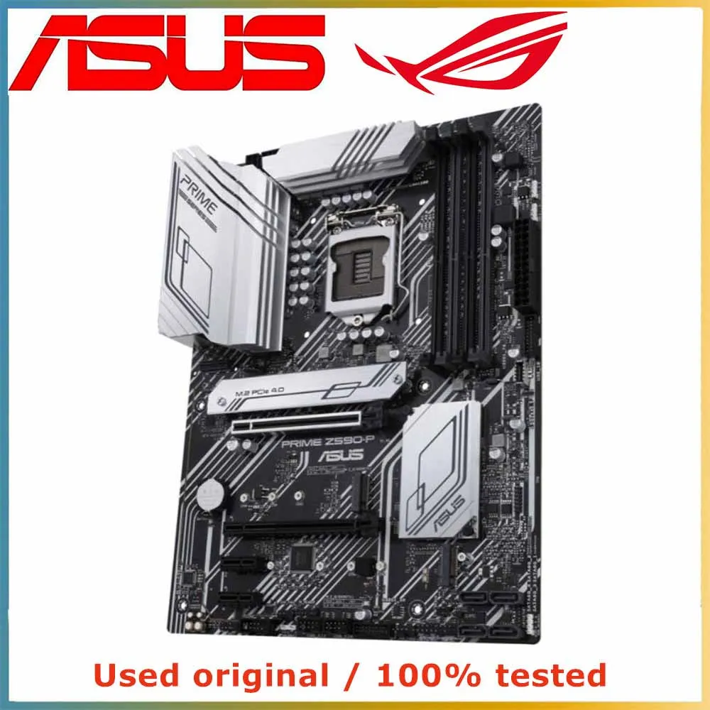 Imagem -03 - Asus-prime Placa-mãe de Computador Lga 1200 Ddr4 128g para Intel Desktop Z590 Mainboard M.2 Nvme Pci-e 4.0 X16