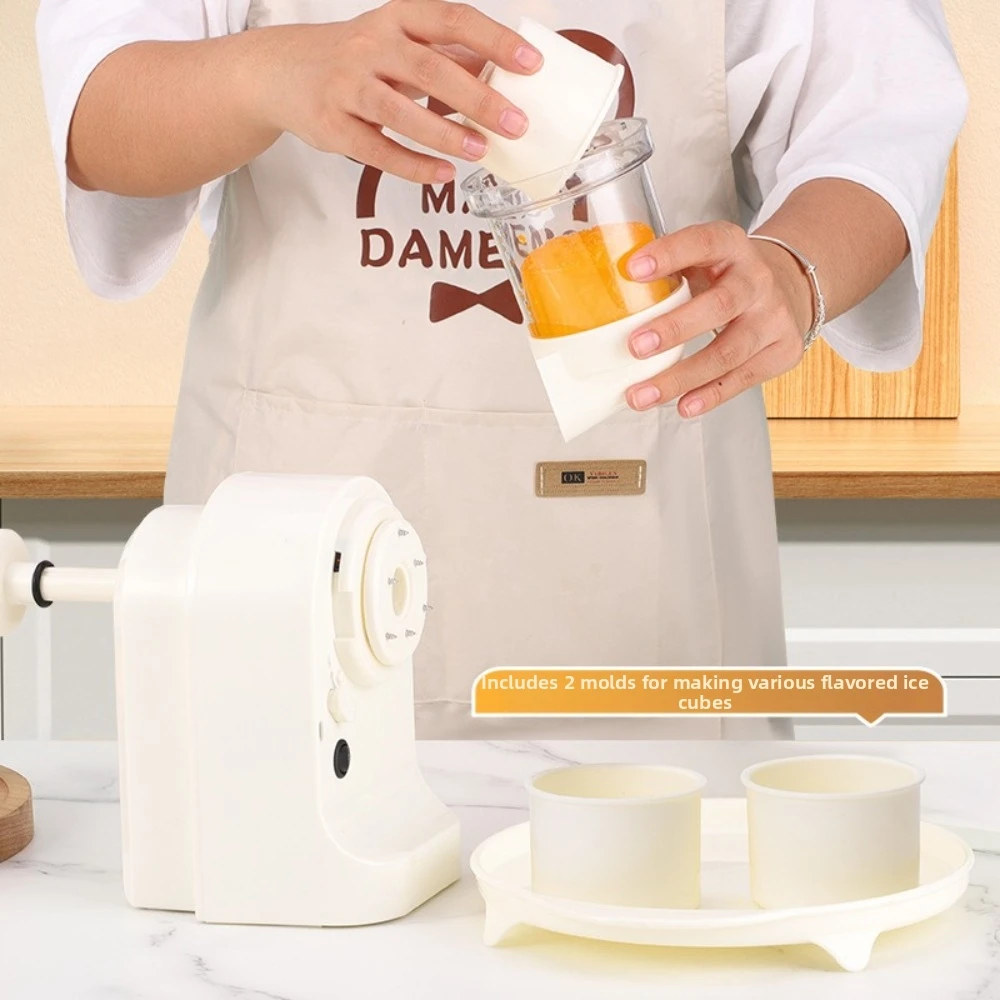 Wireless Electric Ice Crusher Detachable Large Capacity Automatic Smoothie Maker Rechargeable with Ice Molds Cordless Ice Shaver