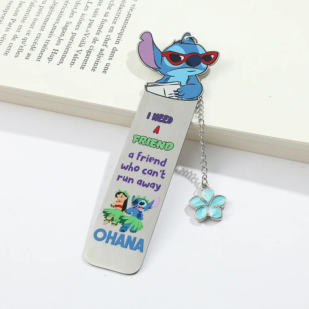 Segnalibri Disney Cartoon Lilo & Stitch Accessori per libri Segnalibri in metallo Raccogliere forniture di cancelleria Regali per bambini Kawaii Giocattoli