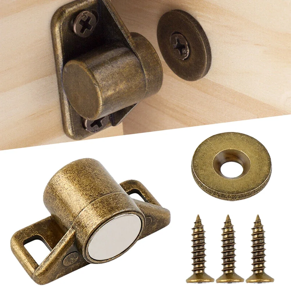 Zinc Alloy Magnetic Cabinet Catches Door Stop Closer Stoppers Damper Buffer For Wardrobe Hardware Furniture Fittings Accessories