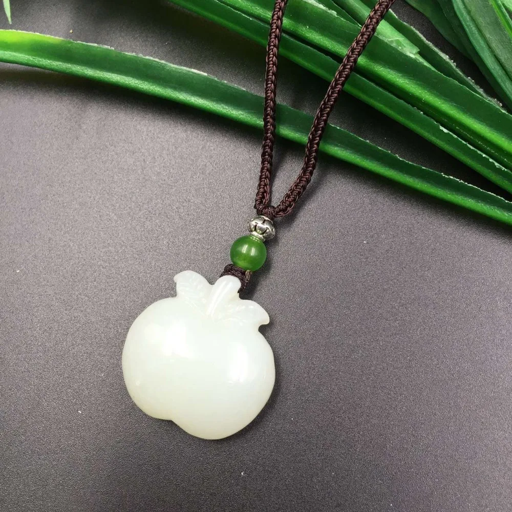 Hetian jade pendant exquisite small apple DIY Jewelry