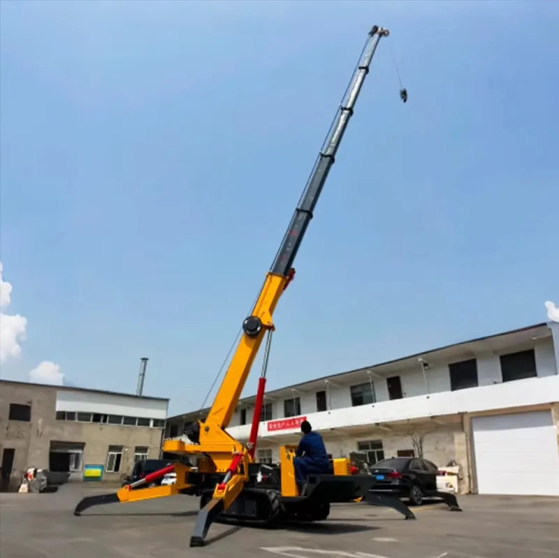 3T 5T 8T Mini Lifting Crawler Crane Spider Cranes Smart Remote Control Spider Crane 360° Rotating Hydraulic Leg Spider Crane