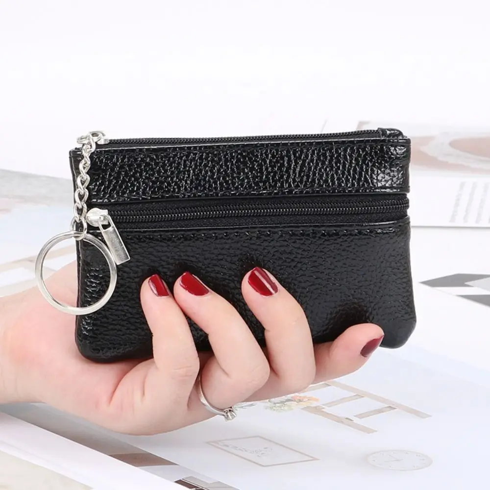 

Multi-functional with Key Ring Women Wallet Short PU Leather Money Bag Zipper Card Holder