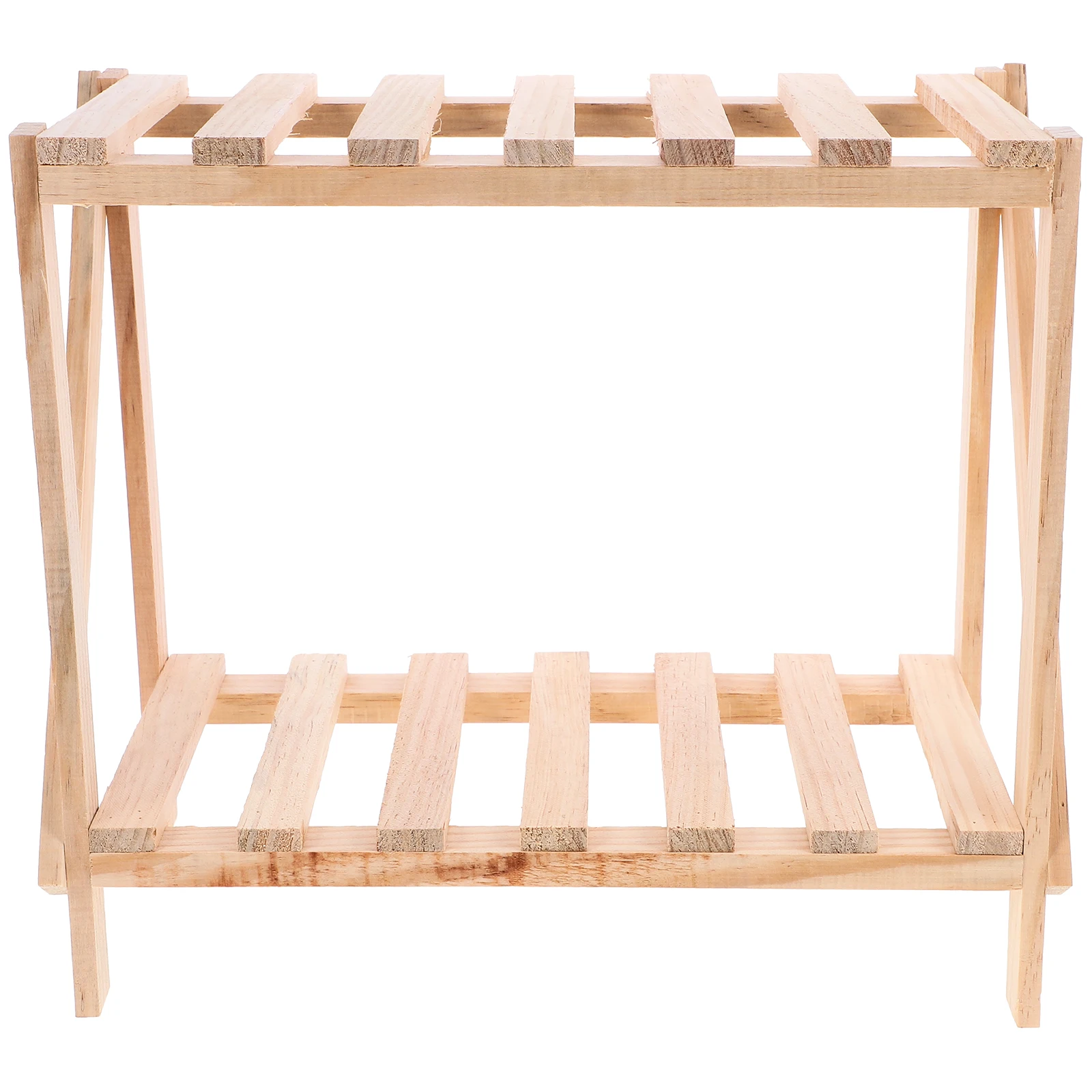 

Bamboo Storage Rack 2-tier Plant Stand Wood Flowerpot Holder 33x17x29cm Simple Bonsai Shelf Home Decor Double Layer Gardening