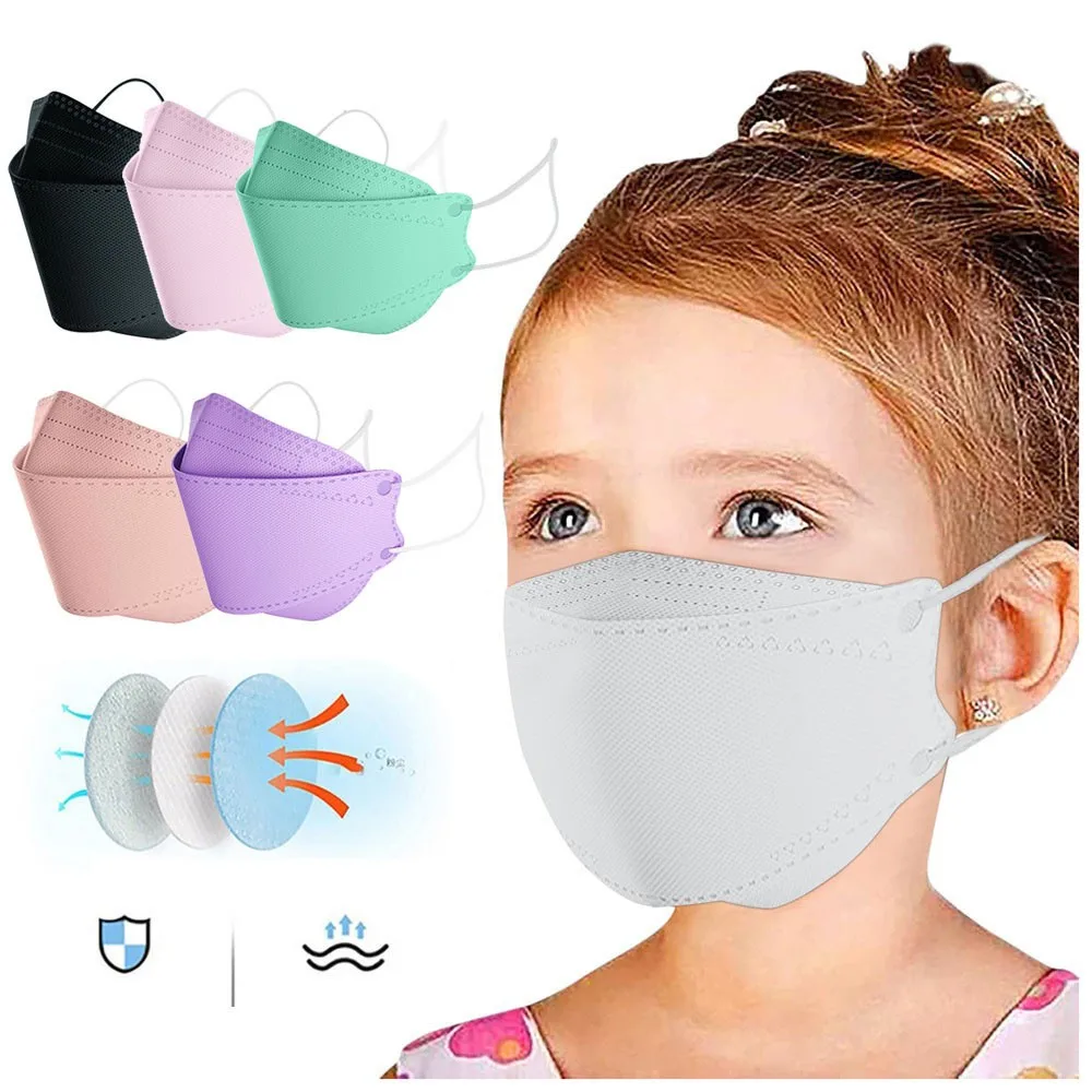 50PCS Children's Outdoor Mask Droplet And Haze Prevention Fish Non Woven Face Mask Disposable Facemask With Filters mascarillas