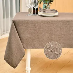 Nappe de table rectangulaire imperméable, nappe de ferme, anti-rétrécissement, douce et infroissable, couverture de table décorative en tissu