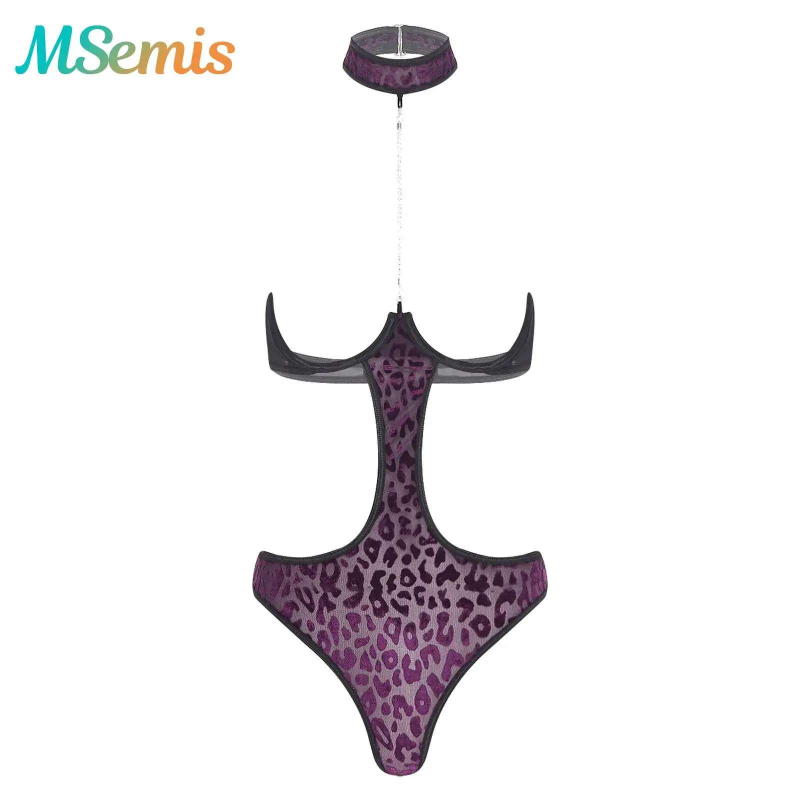 

Womens Lingerie Rhinestone Halter Cupless Bodysuit Bare Breast Exposed Nightgown Underwear Push-up Underwired Leotard Nightwear